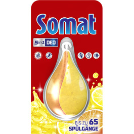 Дезодорант для посудомийних машин SOMAT 5в1 Лимон та Апельсин, нейтралізатор запахів для гігієнічної свіжості, 17 г