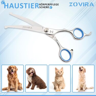 Набір для грумінгу собак та котів: професійні ножиці для стрижки та підстригання шерсті з шкіряною сумкою, нержавіюча сталь