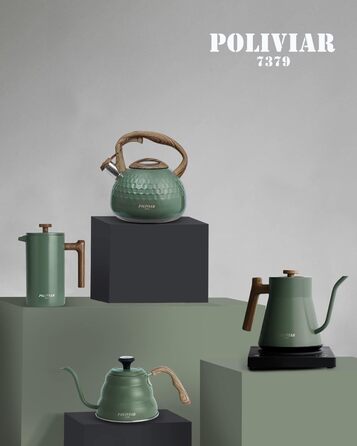Чайник Poliviar Teekessel Diamant-Grün з нержавіючої сталі, стійкий до корозії та високих температур, підходить для всіх типів плит (JX2020-RH30-DE)