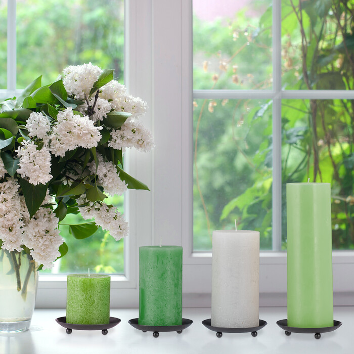Relaxdays Candle Holders for Pillar Candles, Set of 4