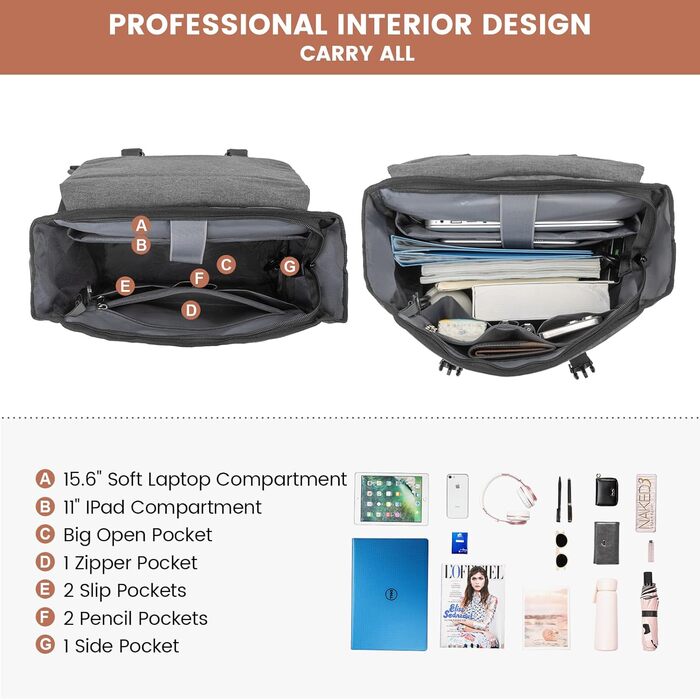 LOVEVOOK Рюкзак для жінок: елегантний, водонепроникний, 15.6