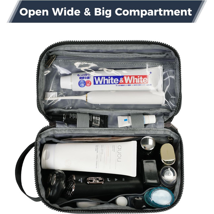 Чоловіча дорожня косметичка ECOHUB Kuturbeute, водонепроникна, з відділенням для мокрого/сухого, армійного кольору (L)