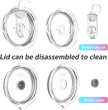 Термос THILY 780 мл з нержавіючої сталі, 2 шт. (Золотий мармур + Синій мармур) – ізольований, з кришкою, для кави та напоїв