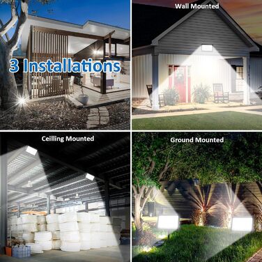 T-SUNUS LED Floodlight Outdoor 100W, Super Bright Outdoor Floodlight Cool White Spotlight IP66 Waterproof 11000LM for Driveway Garage Path Garden 2 Pack