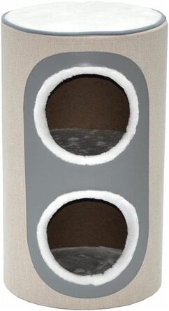 Котячий будиночок Nanook Nala: когтеточка, ігровий комплекс, будиночок, когтешкребок, 71 см, бежево-сірий