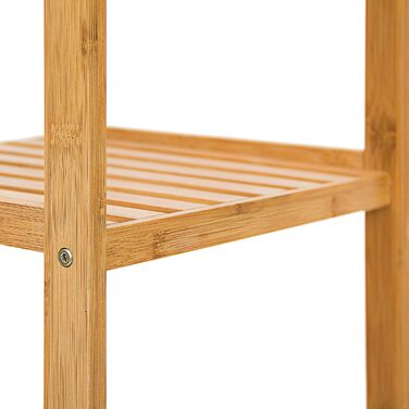 Relaxdays Bamboo Bathroom Shelf with 3 Shelves, HBT: 79 x 33 x 33 cm. Stylish standing shelf made of natural wood. Bamboo shelf as a kitchen shelf or wooden shelf for storage and storage in the bathroom, natural.