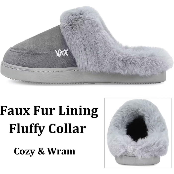 Тапочки зимові жіночі/чоловічі NineCiFun, теплі, з флісу, антиковзкі, для дому та вулиці, сірі, 40/41 EU