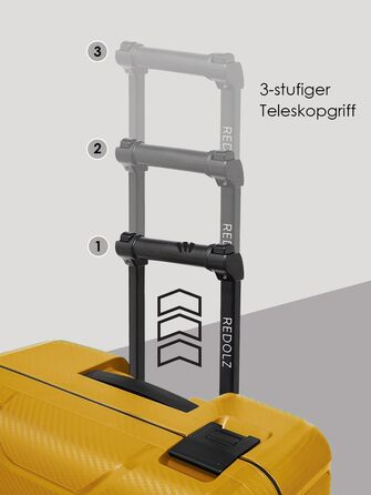 Набір валіз REDOLZ Essentials 15 (3 шт.) з поліпропілену, TSA-замок, 4 колеса, Dark Yellow