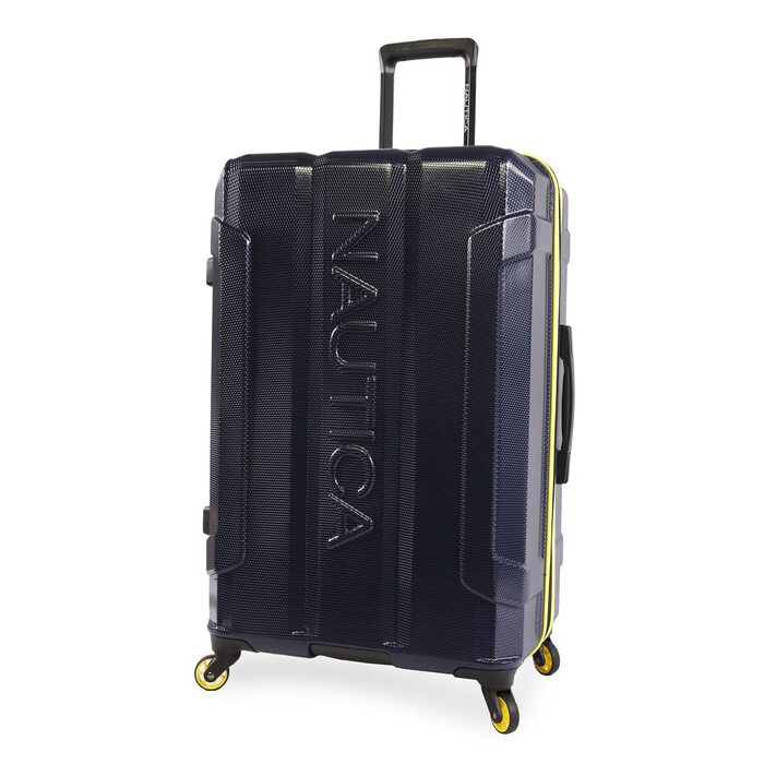 Валіза-тележка Nautica Maker Hardside, Navy/Gelb, розмір Carry-On 21 дюймів та Checked-Large 29 дюймів