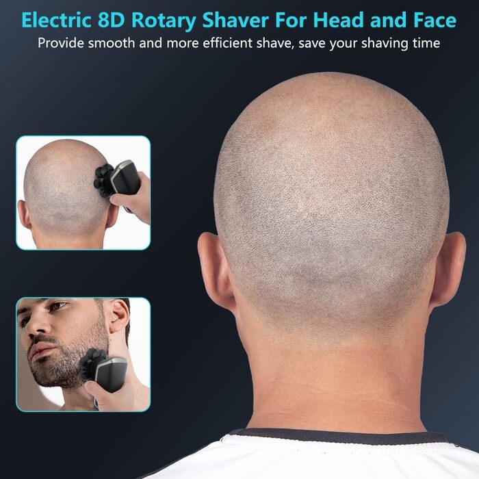 Електричний голчастий бритва OFFCUP для чоловіків, водонепроникний IPX6, з 9D головкою, LED дисплеєм та тримером для носа (5 в 1)