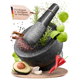 Набір ступки та пестика ChefSofi, чорний, полірований, 15.2 см, для 2 чашок