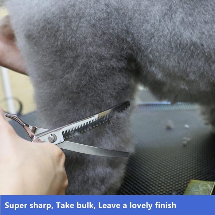 Ножиці для грумінгу собак та котів HASHIMOTO, вигнуті, 33 зубці, 18 см, 65% розрідження, легкі. Ідеально для професійного грумінгу та домашнього догляду.
