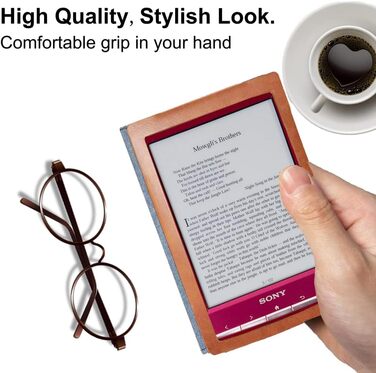 Чохол для Sony PRS-T2/PRS-T1 (6 дюймів), захисний чохол для eReader, PU-шкіра, колір коричневий