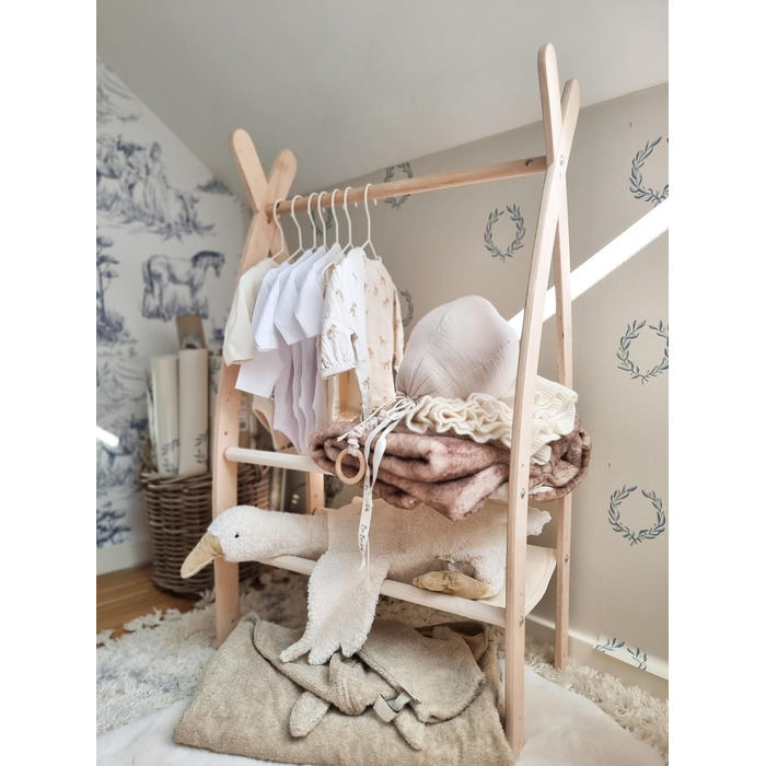 MAMOI® Clothes Rail for Baby Nursery | Children's Clothes Rail 106x95x32cm / 53x95x32cm | Children's Clothes Rack Baby | Coat Rack | Baby Wardrobe | Children's Wardrobe | 100% ECO | Made in EU