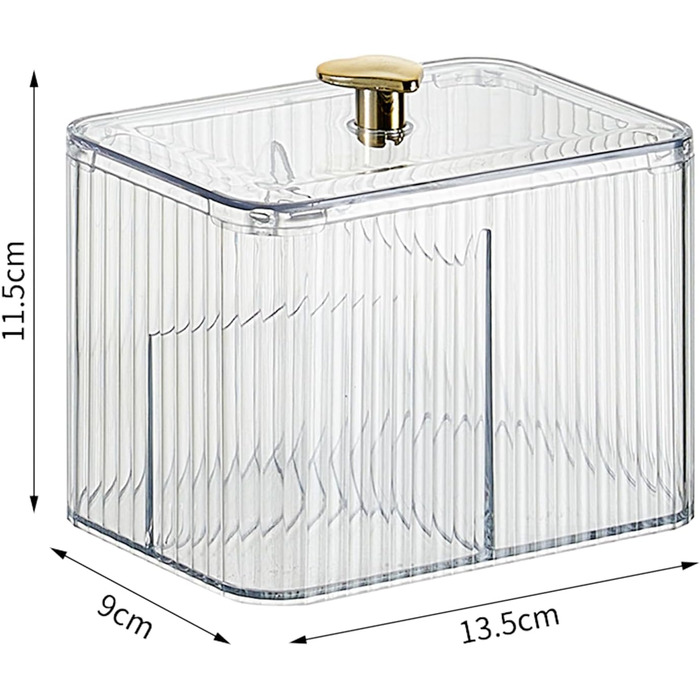 Контейнер для ватних паличок Veki з кришкою, прозорий, для ватних дисків, зубної нитки, косметики (зелений)