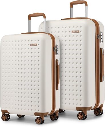 Чохол-валіза KONO, 24+28 дюймів, білий, з TSA-замком, 100% ABS, 75x48x29 см