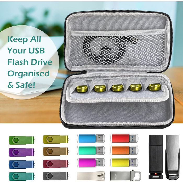 Організатор для USB-накопичувачів GeeRic: зручна сумка-чохол для зберігання USB-накопичувачів та аксесуарів