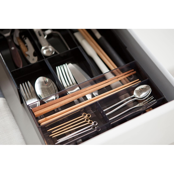 Органайзер для столових приладів Yamazaki 3383 Tower, чорний, ABS/PS пластик, 25x24.6x5.7 см