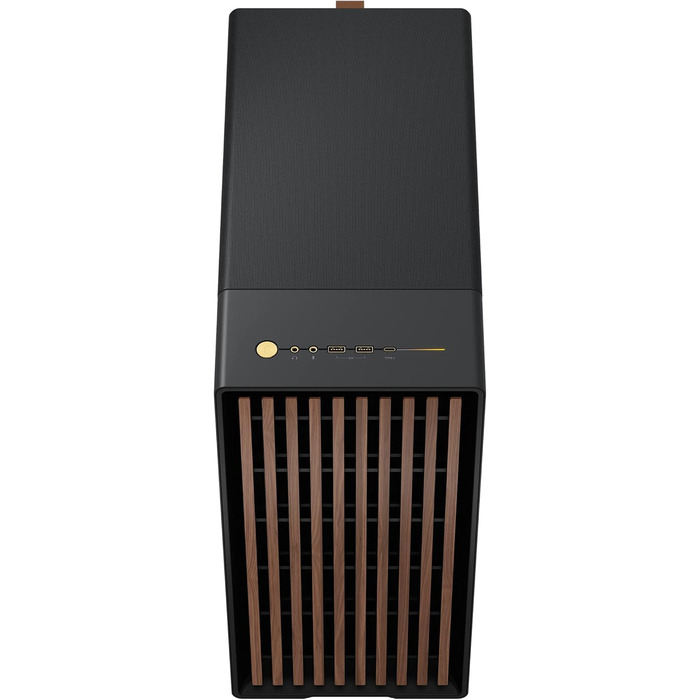 Комп'ютерний корпус Fractal Design North Charcoal Black TG Dark з темним склом, фасад з горіхового дерева, 2 вентилятори 140 мм, USB Type-C, Mid-Tower ATX
