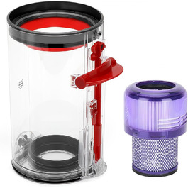 Dyson V11/V15/SV14/SV15/SV22 Replacement Dust Bin with HEPA Filter - Transparent & Reliable Vacuum Accessory