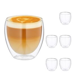 Relaxdays Cappuccino Glasses, double-walled