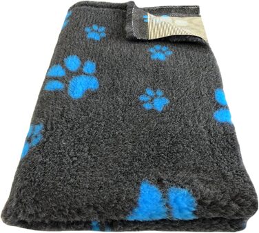 Килимок для собак Elropet Vetbed: преміум якість, 22 мм, для малих та великих собак. Товщина 22 мм. Розміри: S (80x50 см), колір: темно-сірий + блакитна лапка