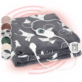 Електрична ковдра Klarstein XXL з підігрівом, 120W, 200x180 см, антрацит, для дому та кемпінгу, енергозберігаюча, пральна