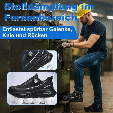 Черевики робочі чоловічі/жіночі S3 з металевим носком, Explorer 3.0. Легкі, спортивні, зручні, дихаючі, з поворотним замикачем, 42 EU, A267, чорні