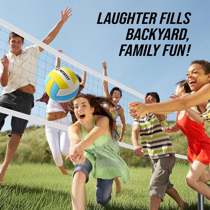 Portable Professional Volleyball Net Set for Outdoor Use - Adjustable Aluminum Poles, Winch, Ball & Carry Bag