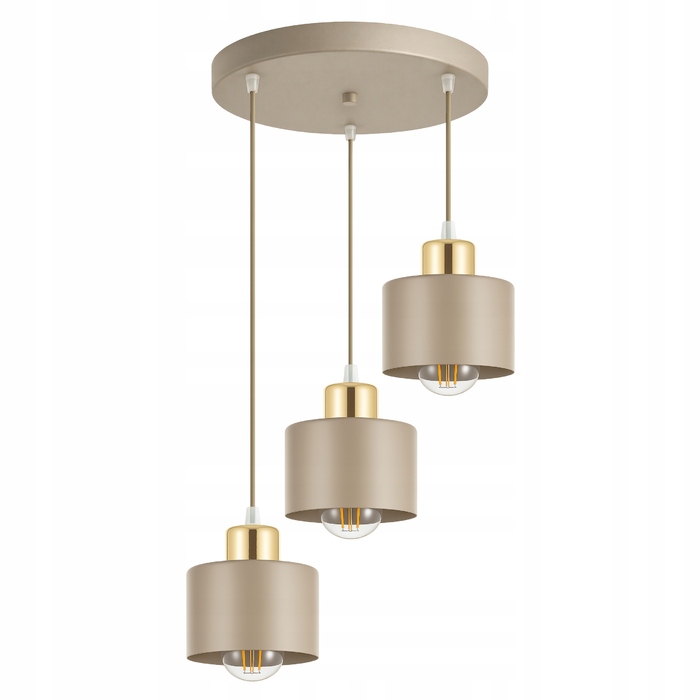 Підвісна LED-лампа LEDLUX, стельовий світильник БЕЖЕВИЙ, 3 цоколі E27