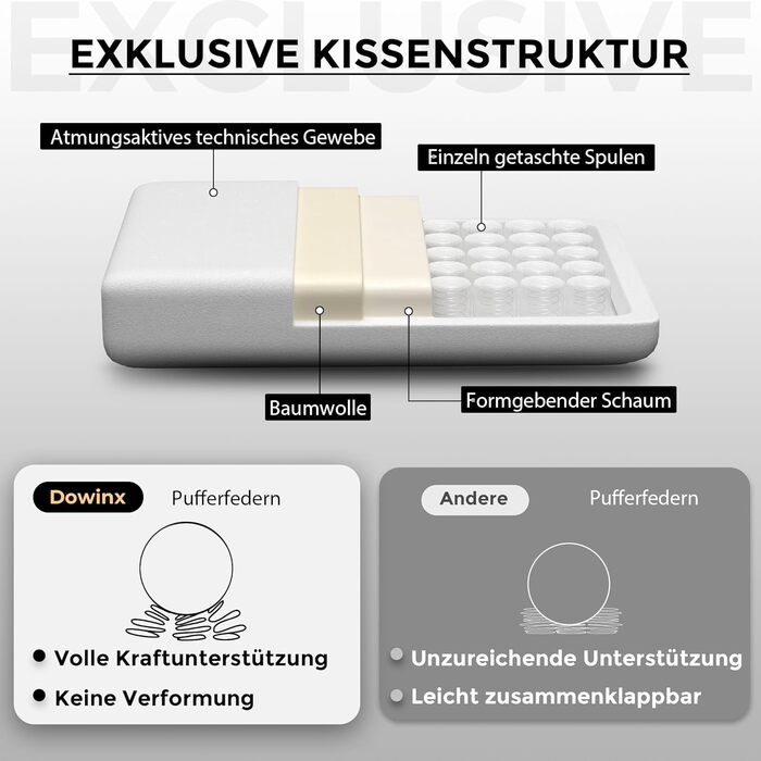 Ігрове крісло Dowinx з тканини XXL, ергономічне, з масажем, 4D підлокітники, підніжка, сіре, для ПК та офісу