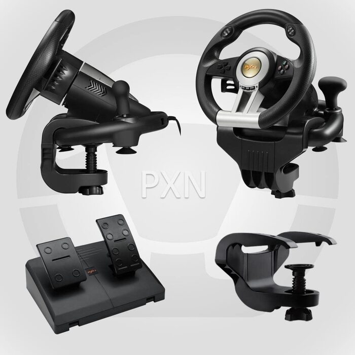 PXN V3 Pro: Геймерське кермо з педалями для PS4, Xbox, PC, Switch (180° оберт, вібрація)