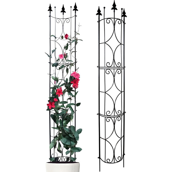 Thealyn Rankgitter Garten 2 Pack 182cm H x 31cm W Metal Plant Trellis Indoor/Outdoor Metal Garden Trellis Plant Grid for Potted Plants Climbing Plants (Black)