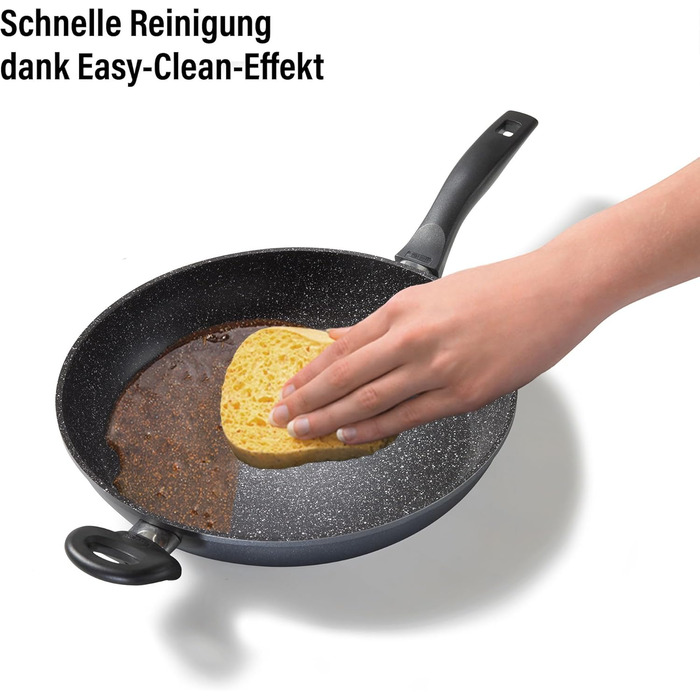 Сковорода STONELINE 16 см з антипригарним покриттям (камінь), для індукційних плит, алюмінієва, чорна