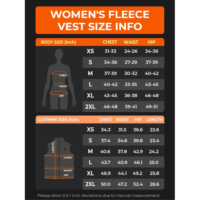 Обогрівальна жилетка OROORO для жінок, флісова, з Powerbank, чорна, XL