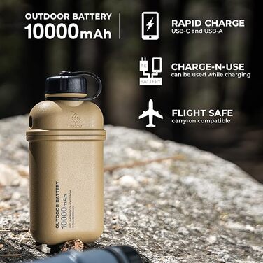 Портативний зарядний пристрій ELECOM NESTOUT: 10000mAh, водонепроникний IP67, ударостійкий, для iPhone, iPad, Android. Швидка зарядка 20W USB-C PD. Ідеально для туризму, кемпінгу та подорожей.