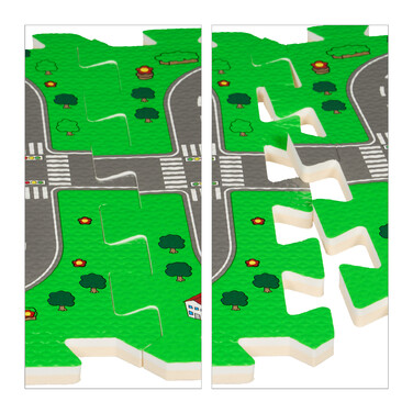 Relaxdays Puzzle Mat Road