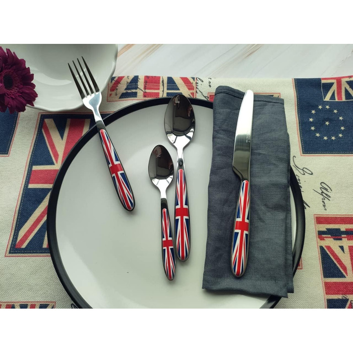 Набір столових приборів Exzact Rostfrei Stahl (16 предметів) з дизайном Union Jack
