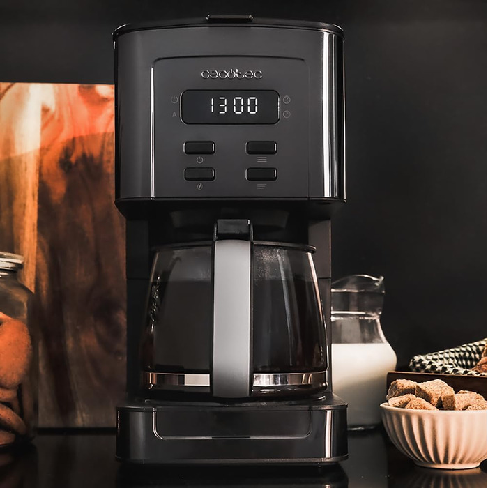 Кавомашина Cecotec Coffee 56 Time: програмування, нержавіюча сталь, LCD, 1.3л, 12 чашок, автовимкнення