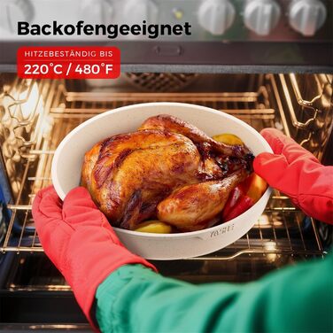 Набір посуду YASHE 20 предметів з антипригарним покриттям, знімні ручки, для індукційних плит, до 230°C, для мийки, можна складати, ідеальний для сімей (Білий)