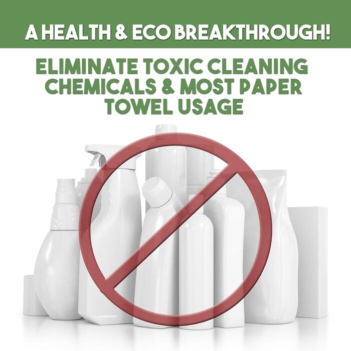 Nano Towels Cleaning Cloths, eco-friendly, chemical-free, as seen on TV. The breakthrough in cleaning fiber technology, these cloths clean with just water and replace expensive paper towels, sponges, cleaning cloths, wet wipes, microfiber cloths, and toxic chemical cleaners, saving money, eco-friendly, and safe for toddlers and babies. Can be used as bath towels, kitchen towels, and dish towels. 35.6 x 35.6 cm, 4 pieces
