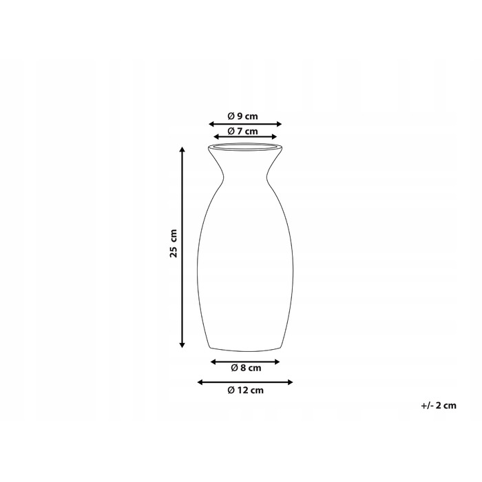Керамічна ваза Beliani, 12 x 25 см