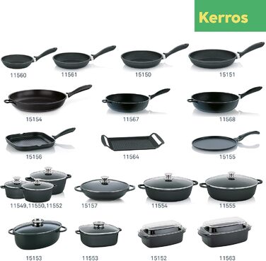 Овальний жаровий казан Kela Kerros 8 л, індукційний, з кришкою з аромат-кнопкою, алюмінієвий литий з антипригарним покриттям, для духовки, чорний, 28 см
