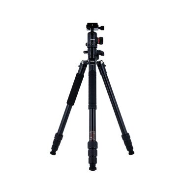 Алюмінієвий штатив-трипод Rollei C5I MAKRO PRO з 3D-кульковим головним, моноподом, тримачем для смартфона та поворотною центральною колоною 90°, чорний