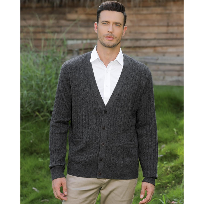 Чоловічий кардиган Kallspin з в'язаного з мікрофібри, в'язаний візерунком 