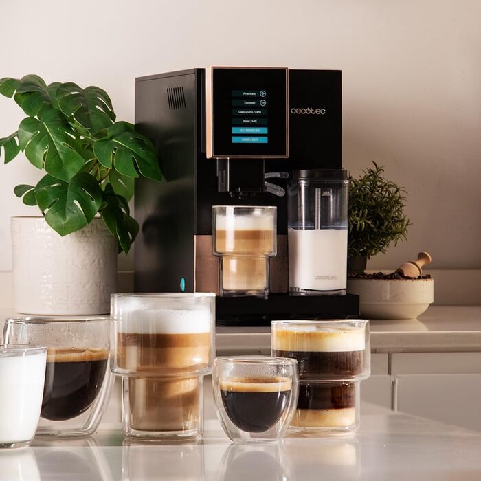 Автоматична кавомашина Cecotec Cremmaet Compactccino Black Rose, 19 Бар, з контейнером для молока, термоблоком, 5 рівнями помелу, резервуаром для кави 150 г