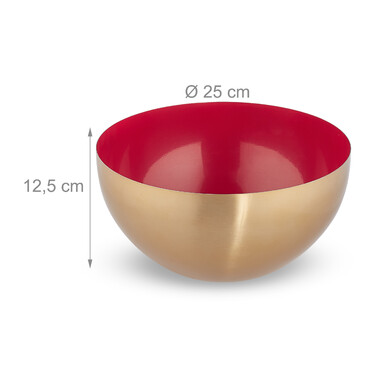 Relaxdays Stainless Steel Salad Bowl, Ø 25 cm