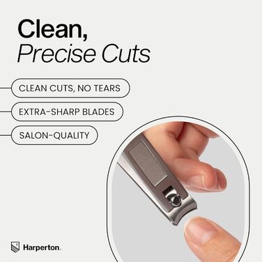Набір ножиць для нігтів Harperton Klipit (для рук та ніг) з нержавіючої сталі, сріблястий, унісекс