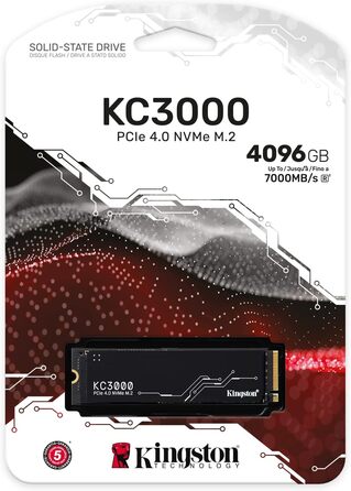 SSD Kingston KC3000 4096GB PCIe 4.0 NVMe M.2 - Швидкий накопичувач для ПК та ноутбуків