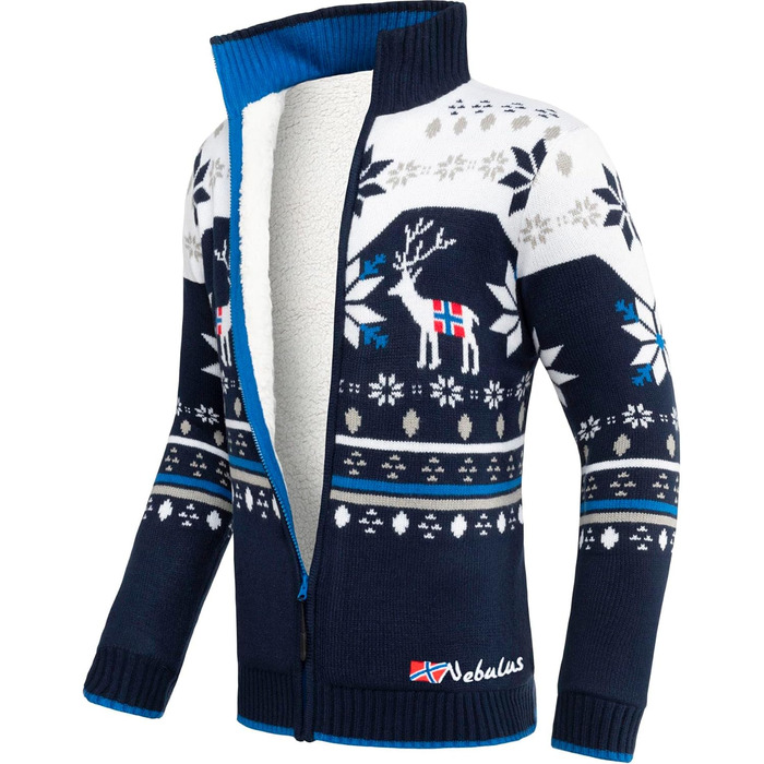 Чоловіча в'язана куртка Nebulus SVERRE, тепла та практична, колір Navy-offwhite